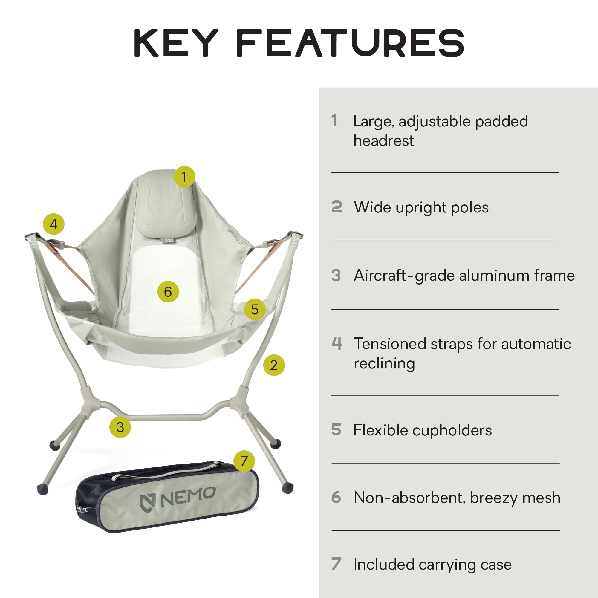 Amazon.com : NEMO Equipment Stargaze Reclining Camp Chair - Marsh